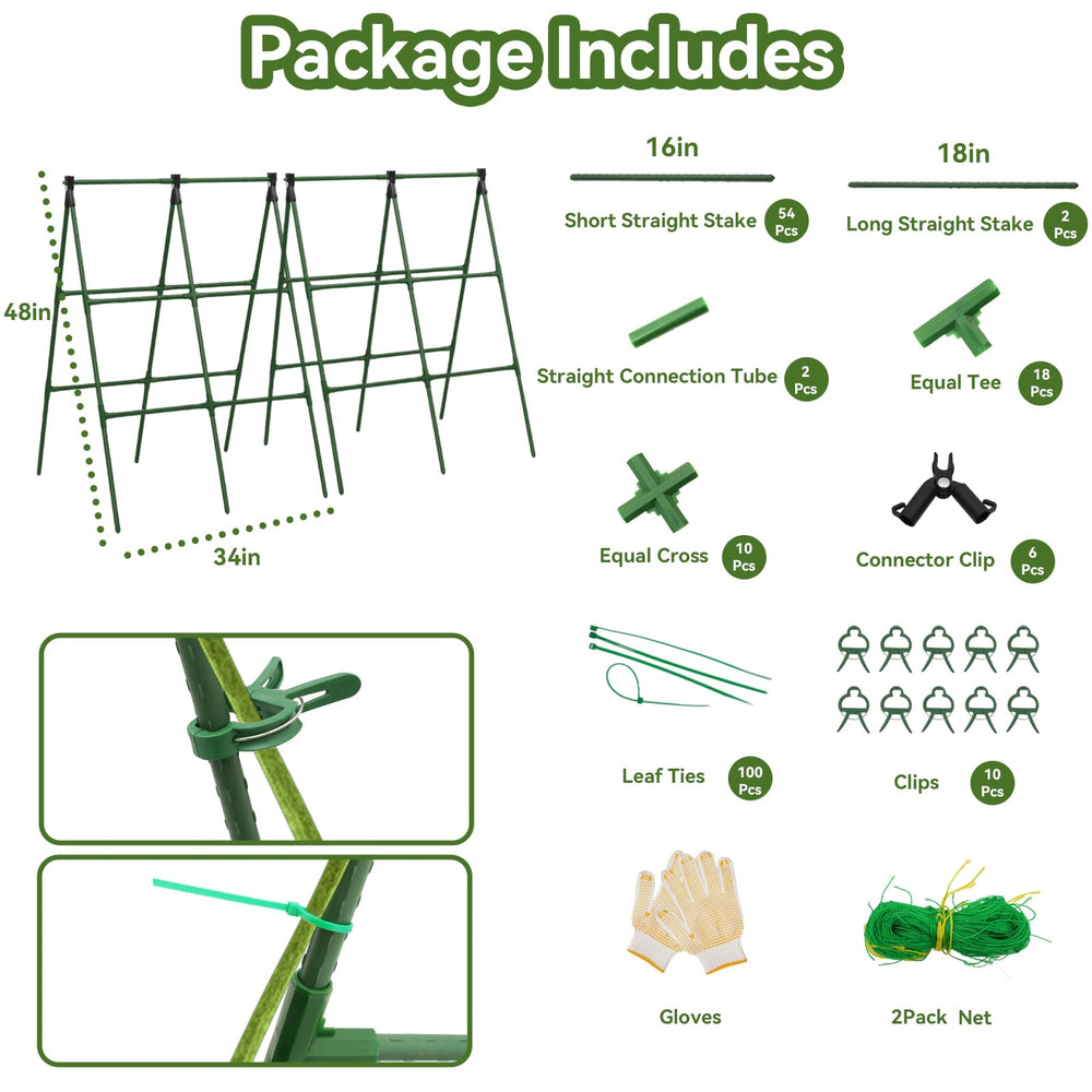 Lazzmonk trellis with gardener harvesting tomatoes easily and keeping plants tidy