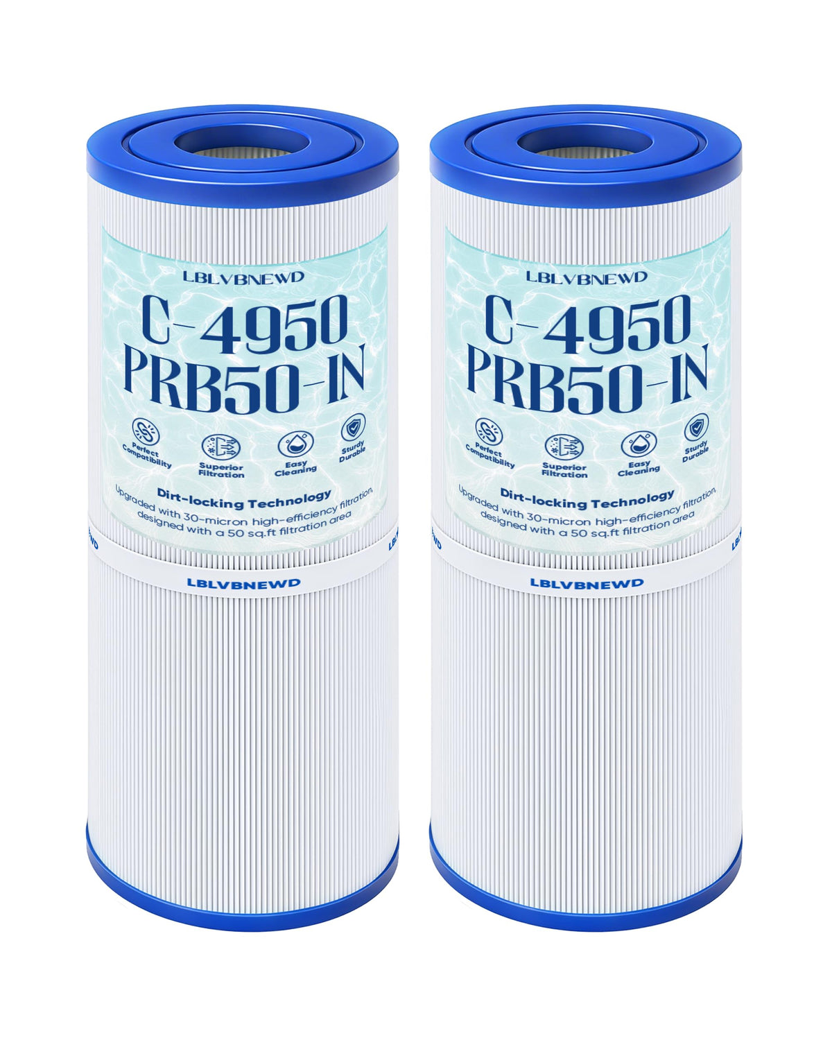LBLVBNEWD front packaging showing two C-4950 filters ready to install and save maintenance time