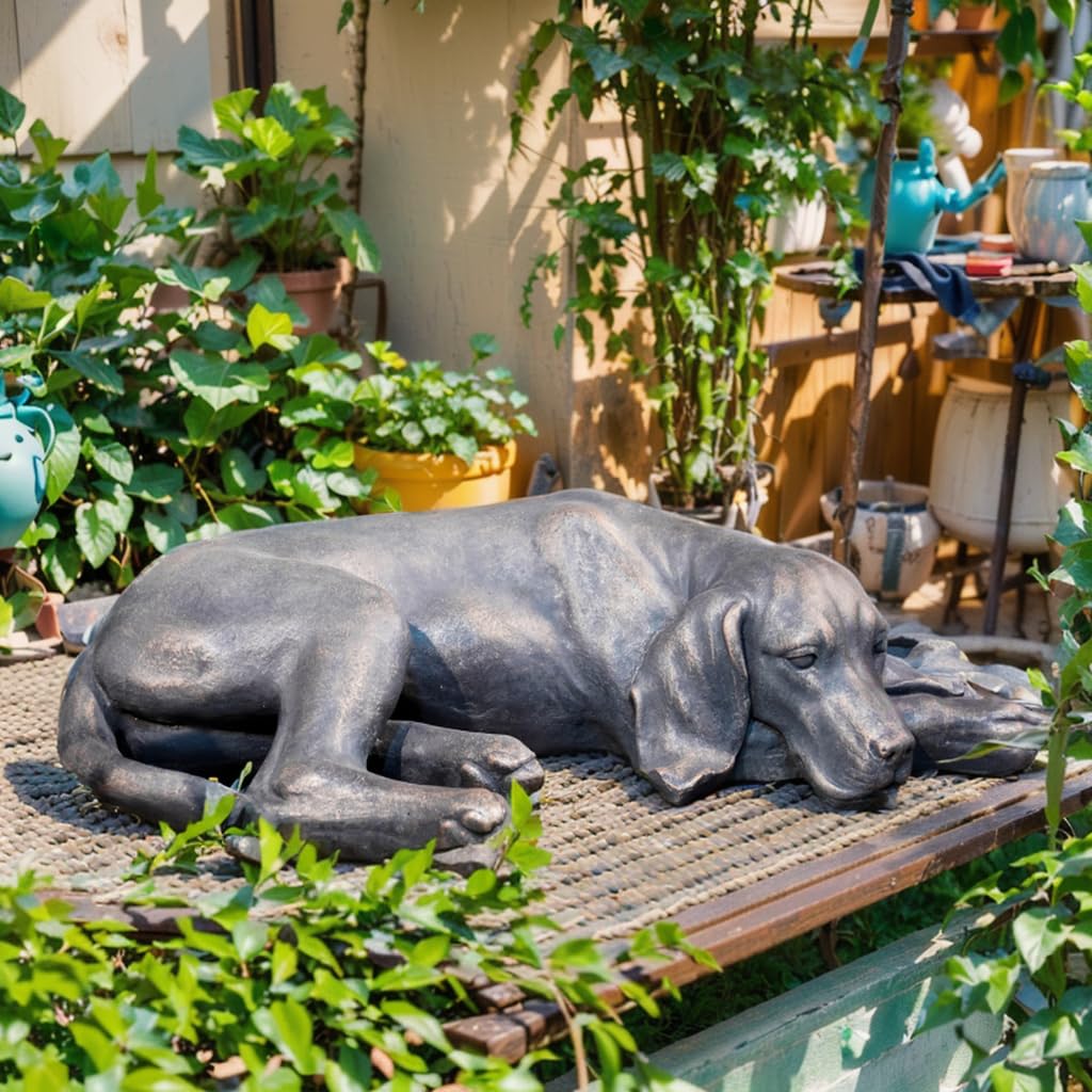 LC LCdecohome sleeping dog held by hand for scale showing portable size