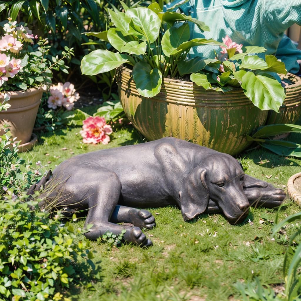 LC LCdecohome sleeping dog side profile highlighting realistic resin texture