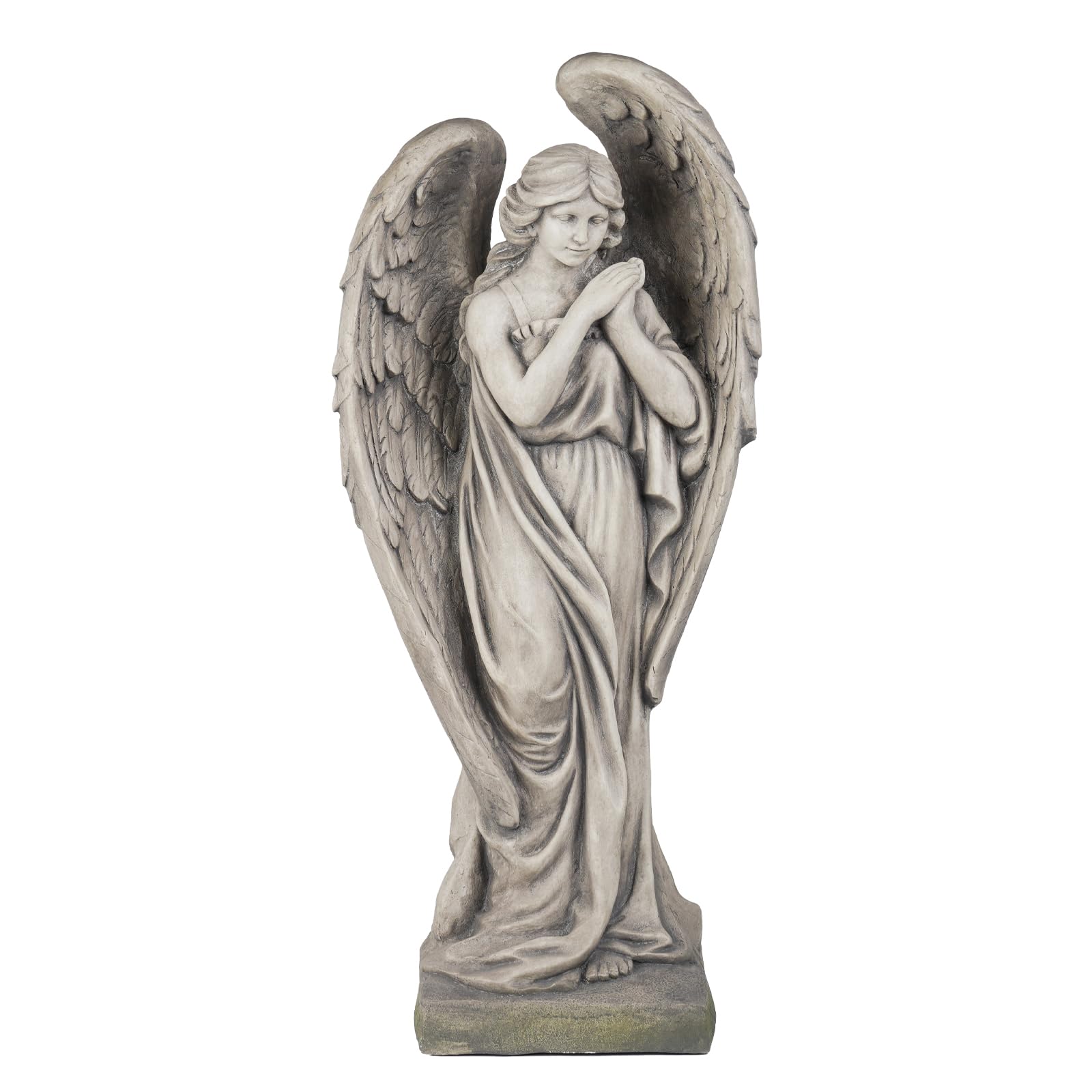 LCdecohome front view angel statue showing full pose and stone-like benefit