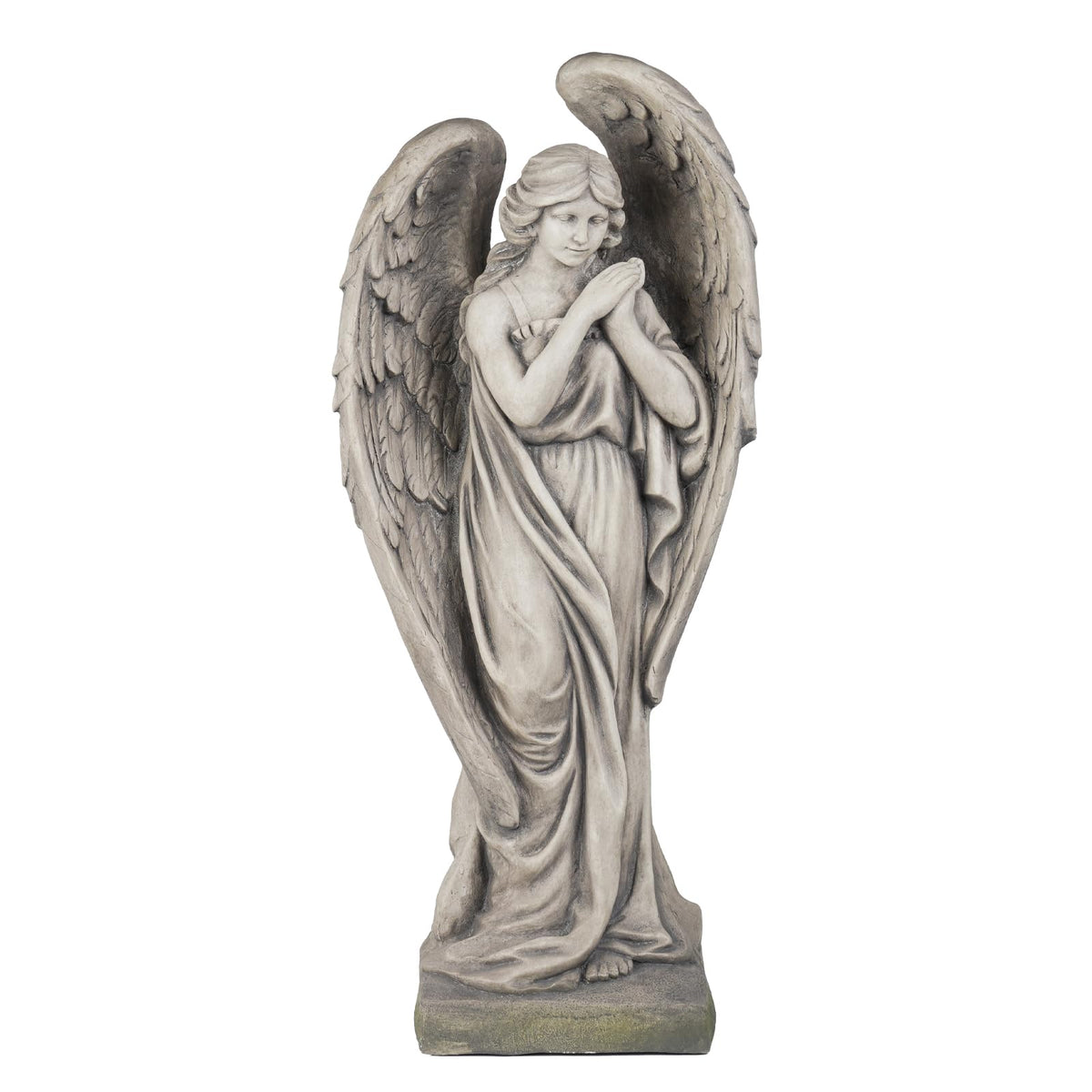 LCdecohome front view angel statue showing full pose and stone-like benefit
