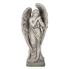 LCdecohome front view angel statue showing full pose and stone-like benefit