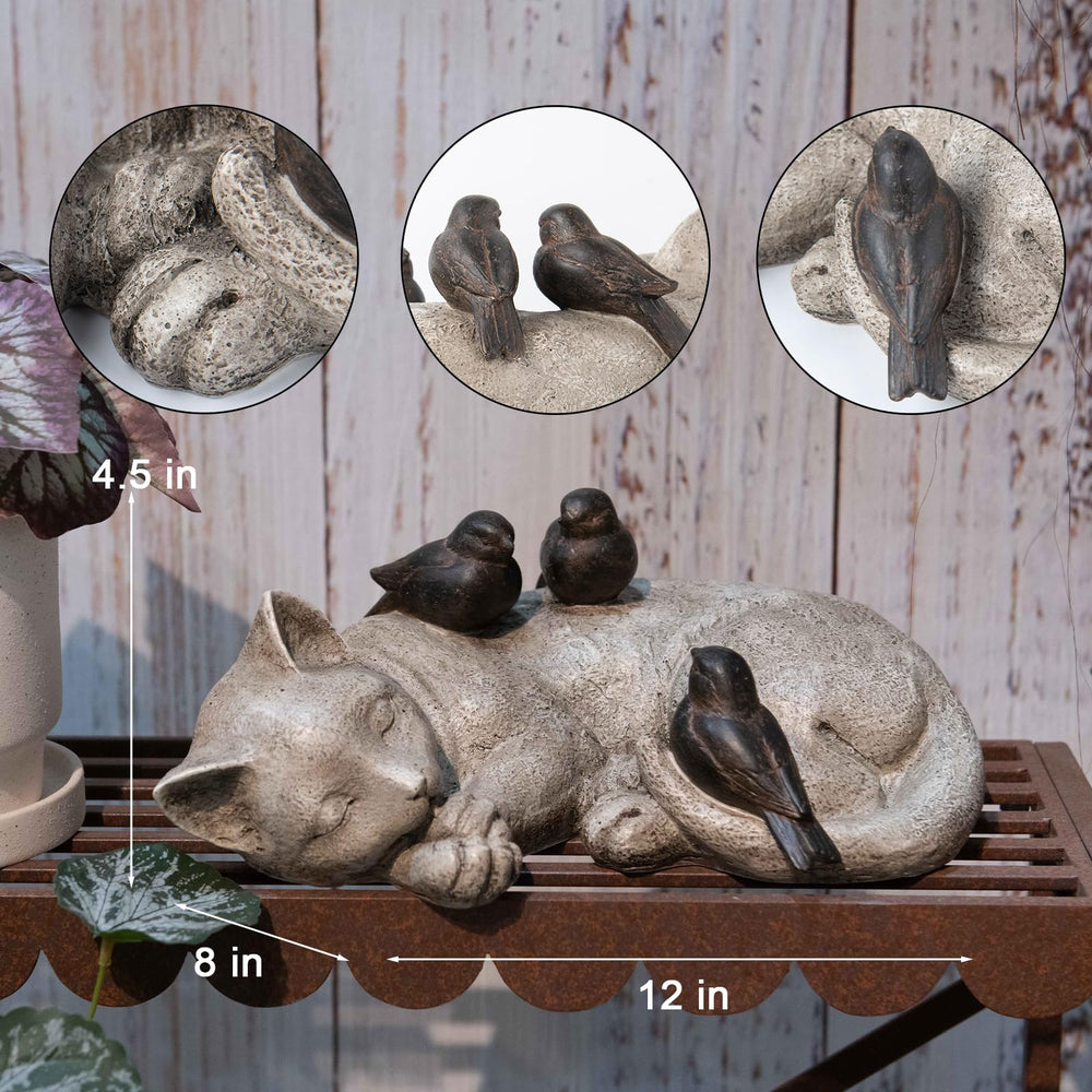 LC LCdecohome statue on patio table showing decorative use and small scale
