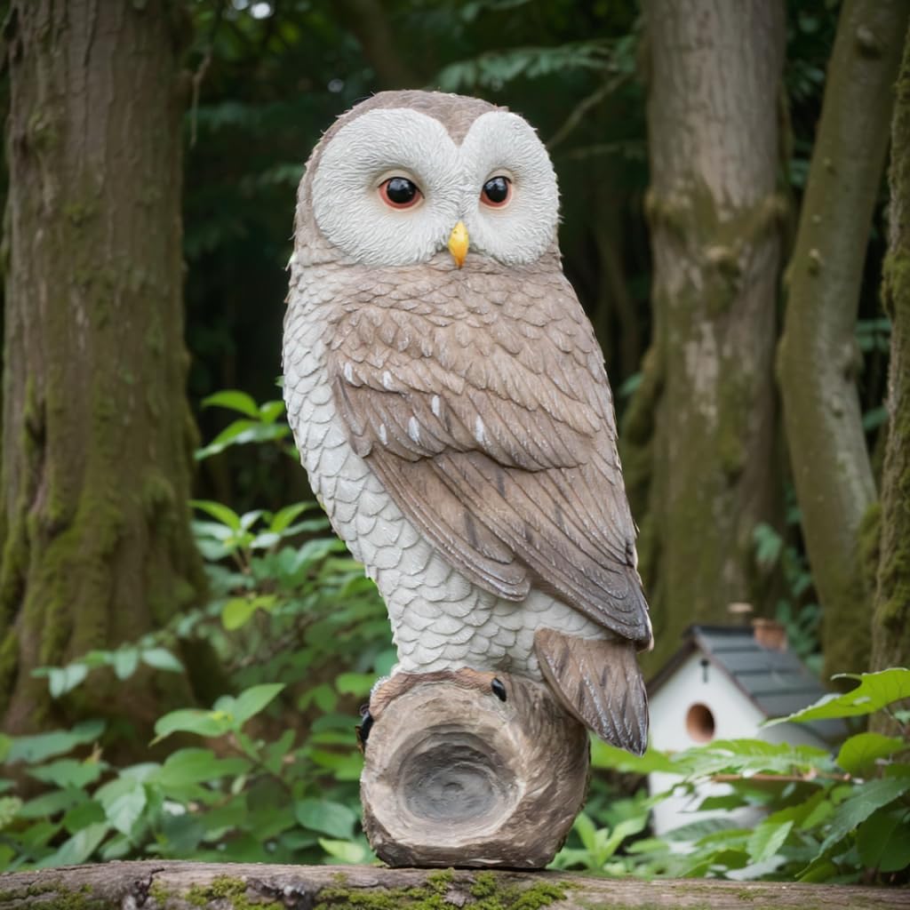 LCdecohome owl side profile highlighting lifelike feather detail