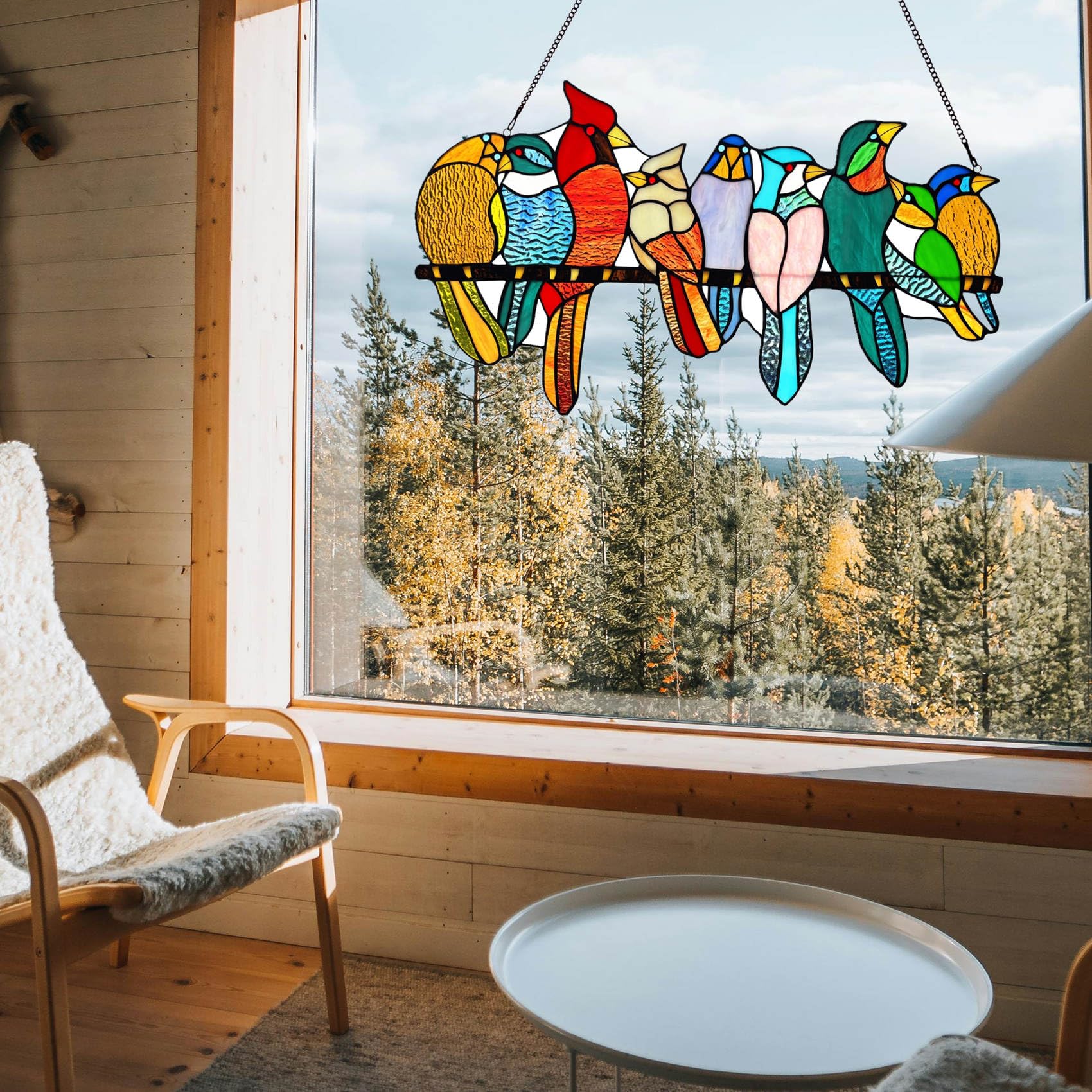 Lcensp installed in sunroom adding handcrafted charm and warm light
