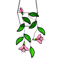 Lcensp stained glass plants front view showing colorful plant silhouette and decor benefit