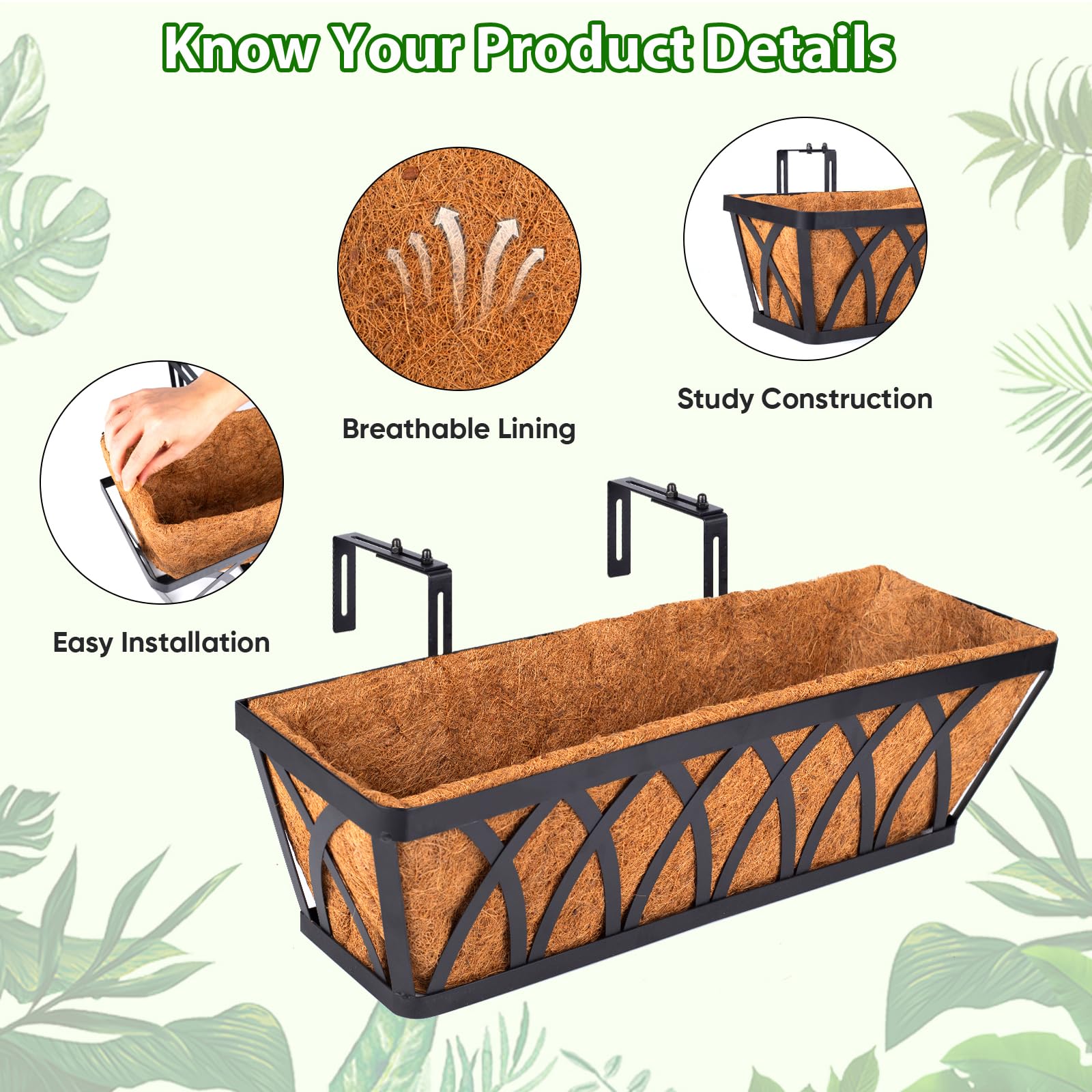 LCHUANG included zip ties and small garden tool kit displayed for easy installation and planting
