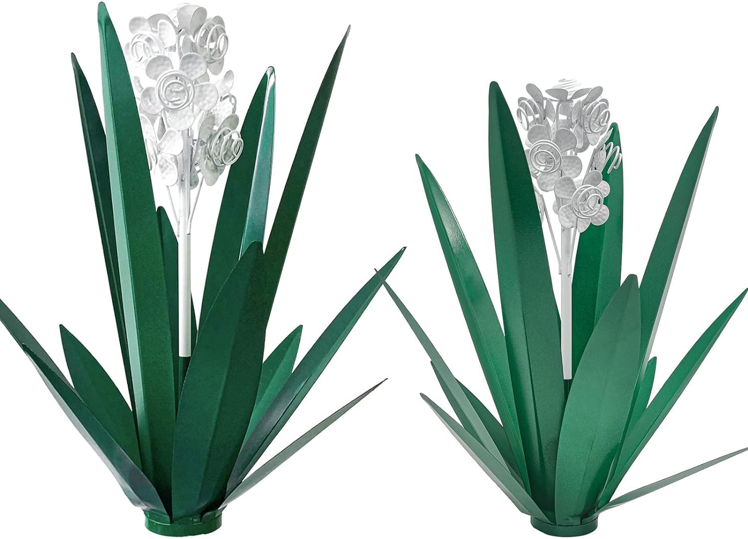 LCJECV front view of metal agave showing sculptural yard focal point
