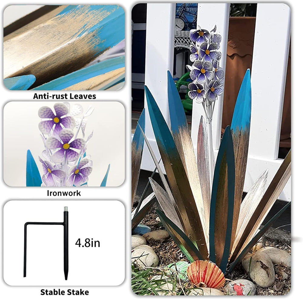 LCJECV side profile of agave sculpture showing layered leaves and rustic shape for depth