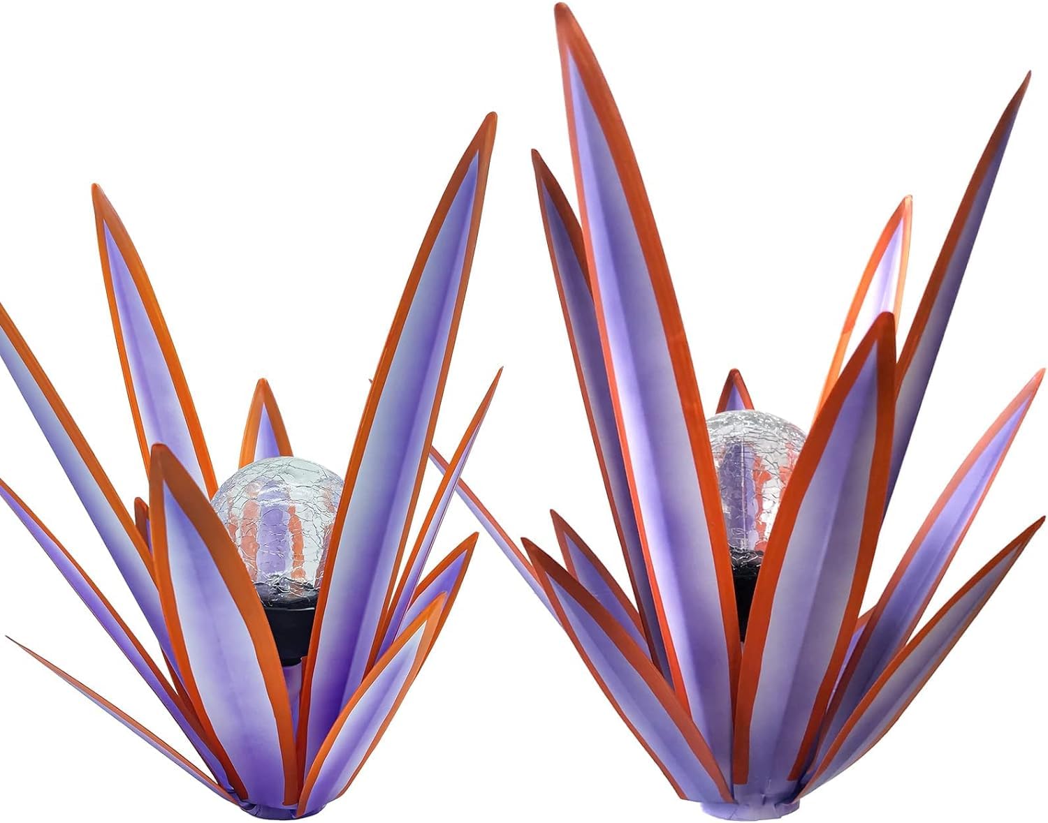 LCJECV front view of purple metal agave showing rustic sculptural appeal