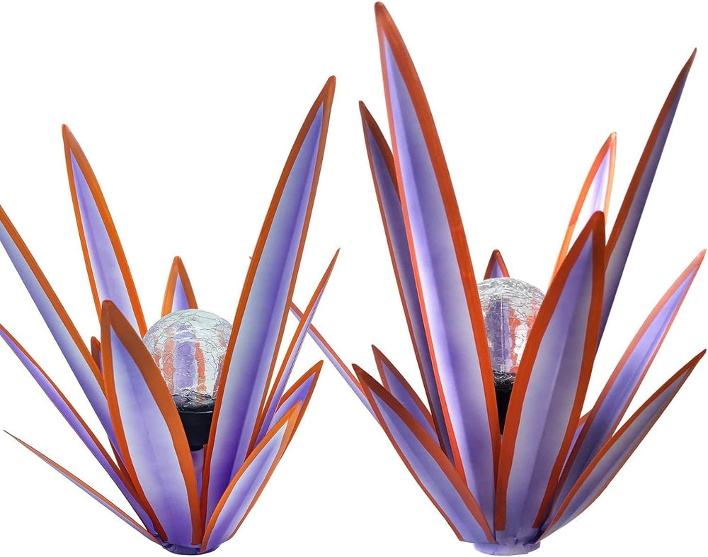 LCJECV front view of purple metal agave showing rustic sculptural appeal