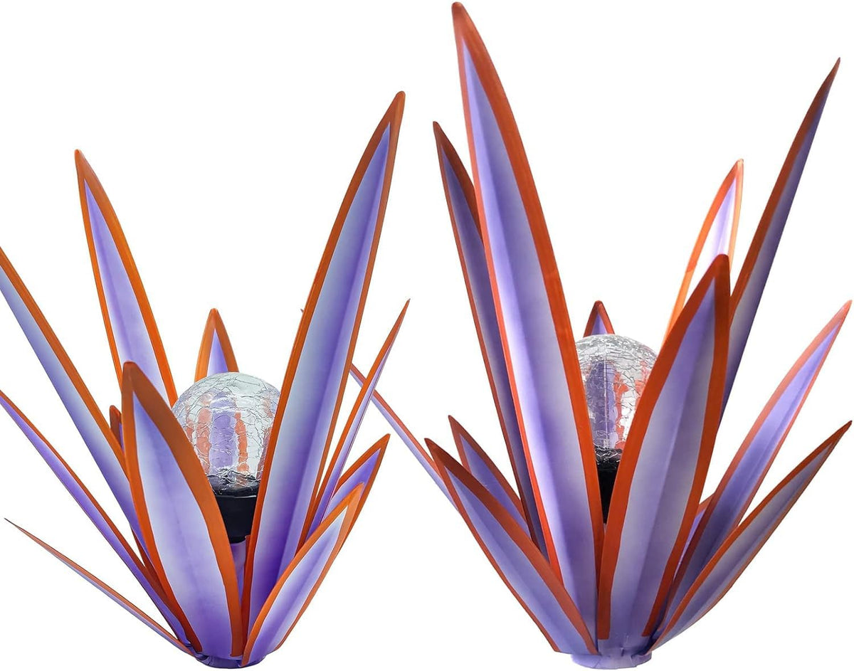 LCJECV front view of purple metal agave showing rustic sculptural appeal