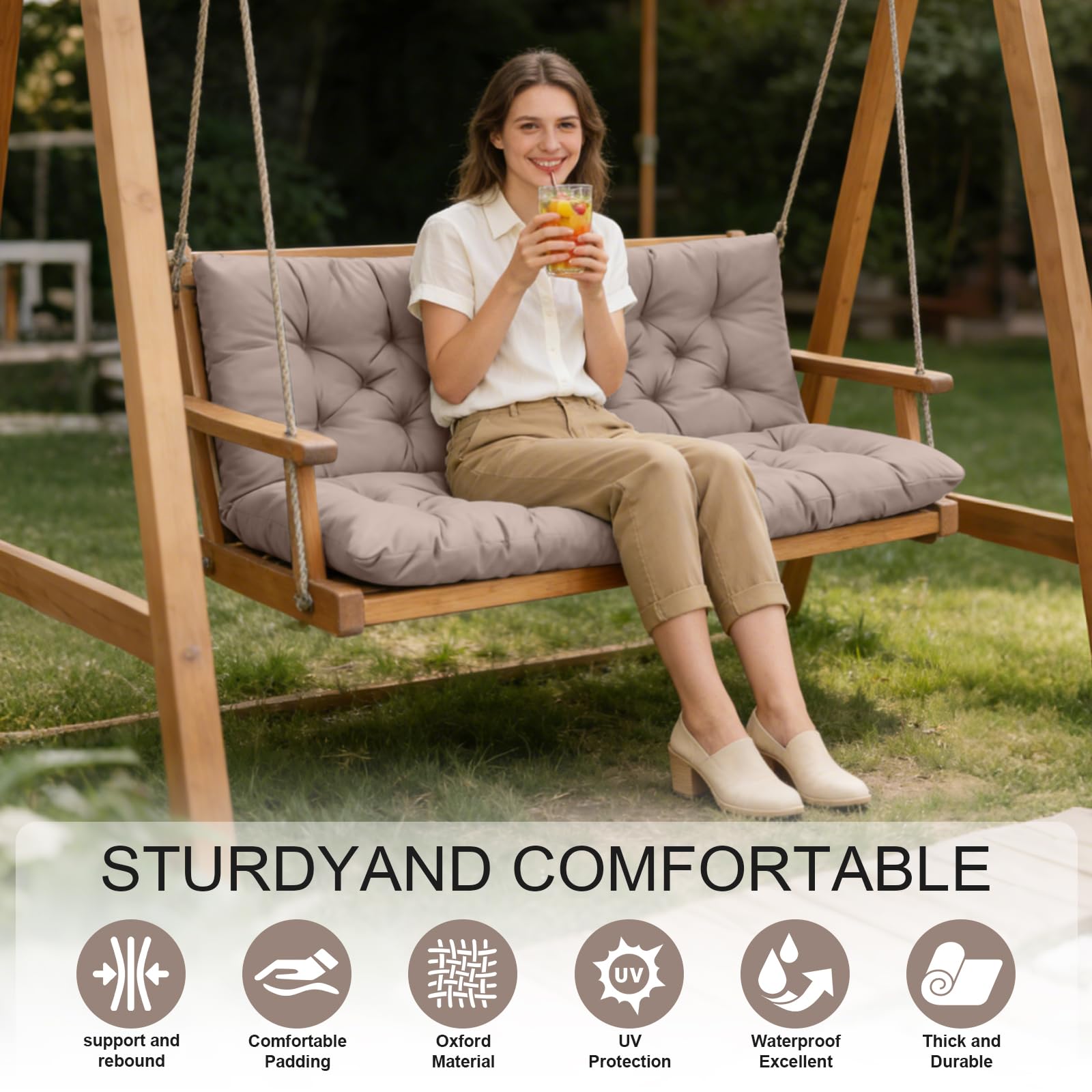 LCYY.TG tied seat straps securing cushion to bench for slip prevention