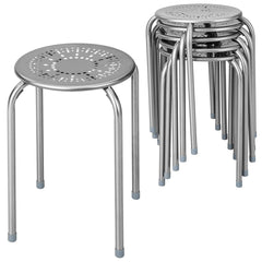 LDAILY six-pack front view showing gray stackable stools and compact set benefit