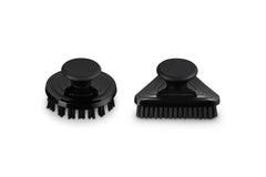 Le Creuset cleaning brushes front view showing two-piece set and tidy storage benefit