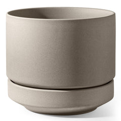 LE TAUCI front view of 12-inch pot and saucer showing clean lines and finish