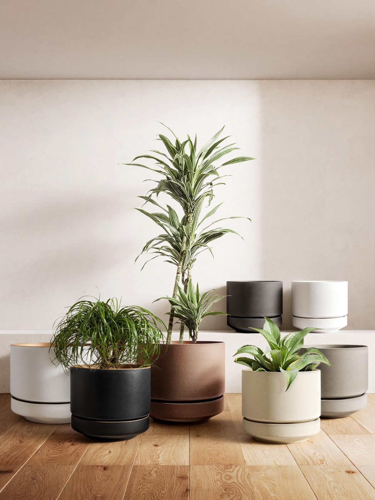 LE TAUCI planter on patio illustrating weather-ready durability benefit