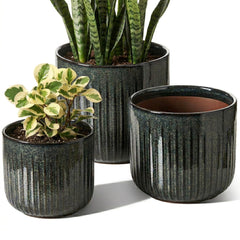 LE TAUCI front view set of three planters enhancing decor and cohesion