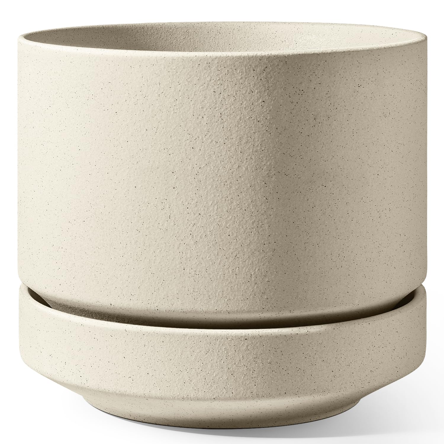 LE TAUCI front view of the 14-inch planter showing shape and minimalist style for visual appeal