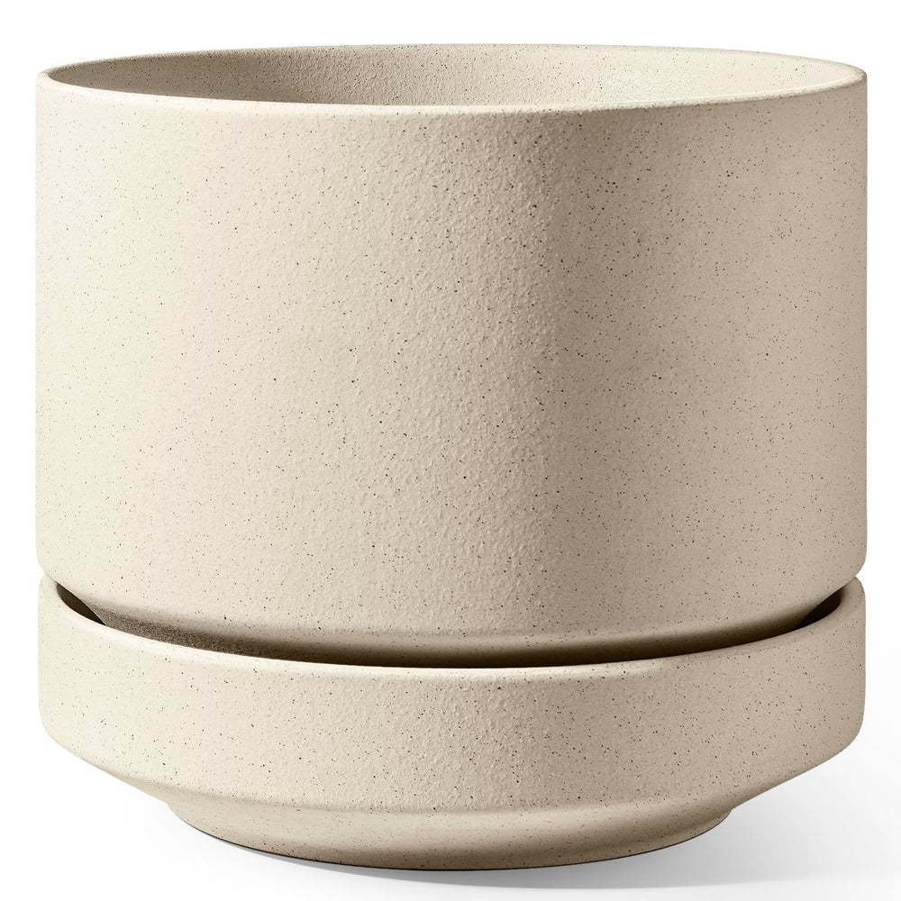 LE TAUCI front view of the 14-inch planter showing shape and minimalist style for visual appeal