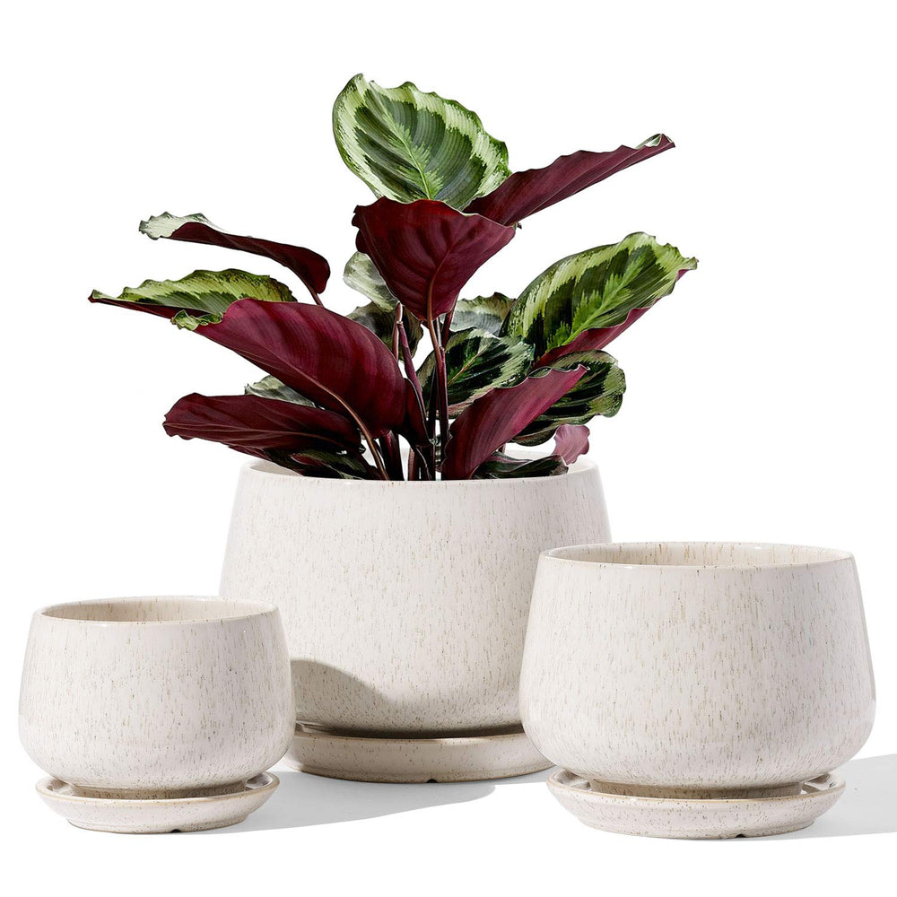 LE TAUCI front view showing reactive glaze beige and modern silhouette, elegant décor benefit