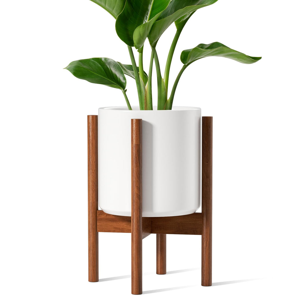 LE TAUCI front view of planter and stand showing modern silhouette and stable base