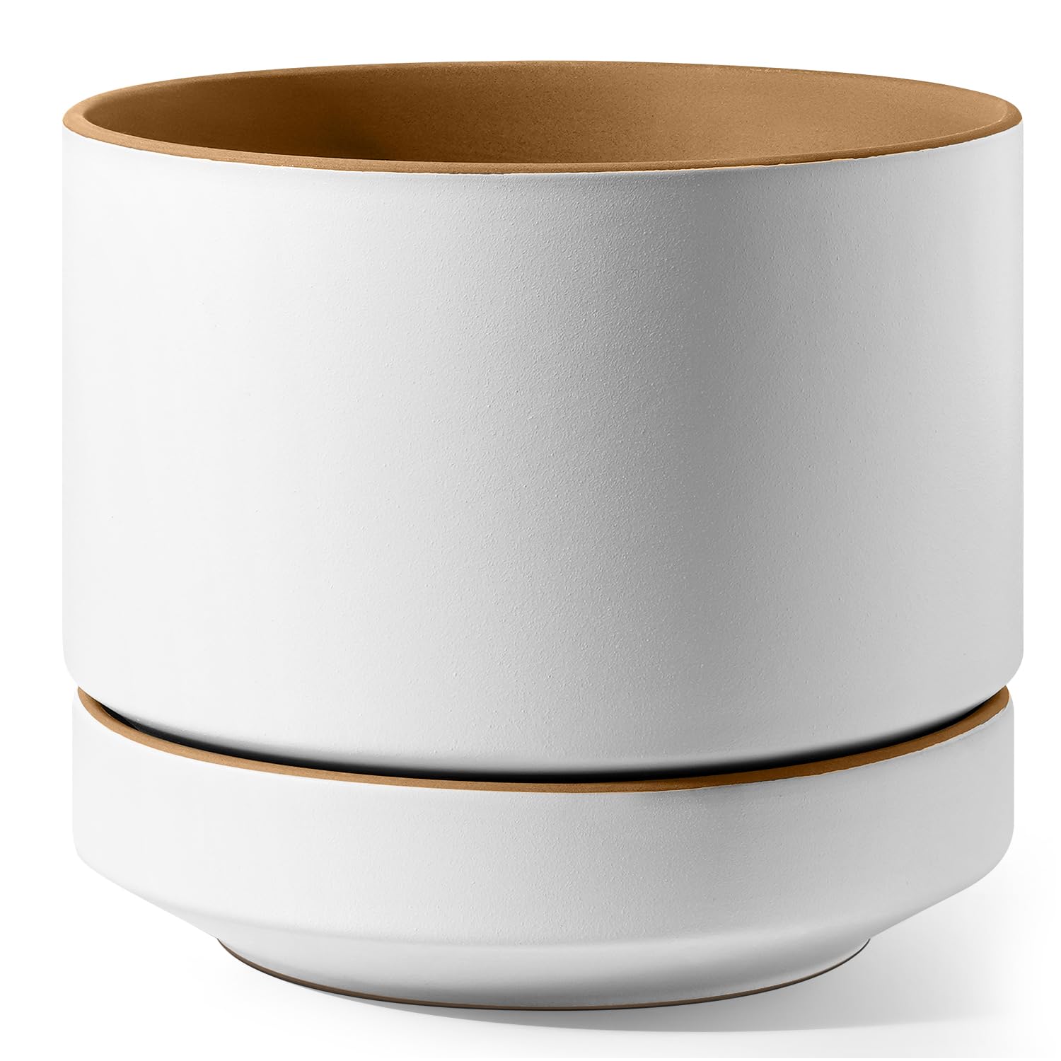 LE TAUCI front view of terracotta planter showing minimalist silhouette and stability