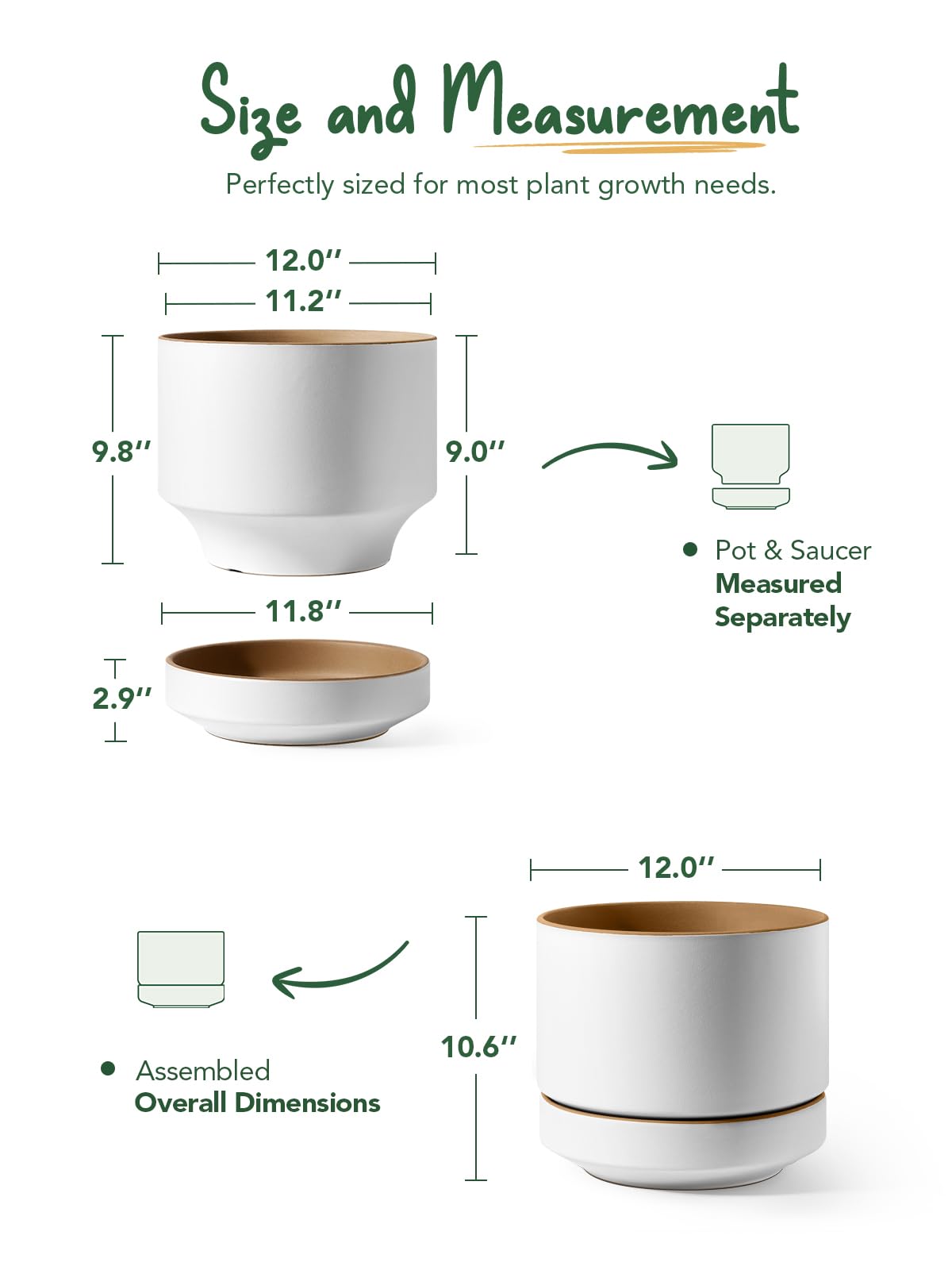 LE TAUCI detachable saucer under planter protecting floors and collecting runoff