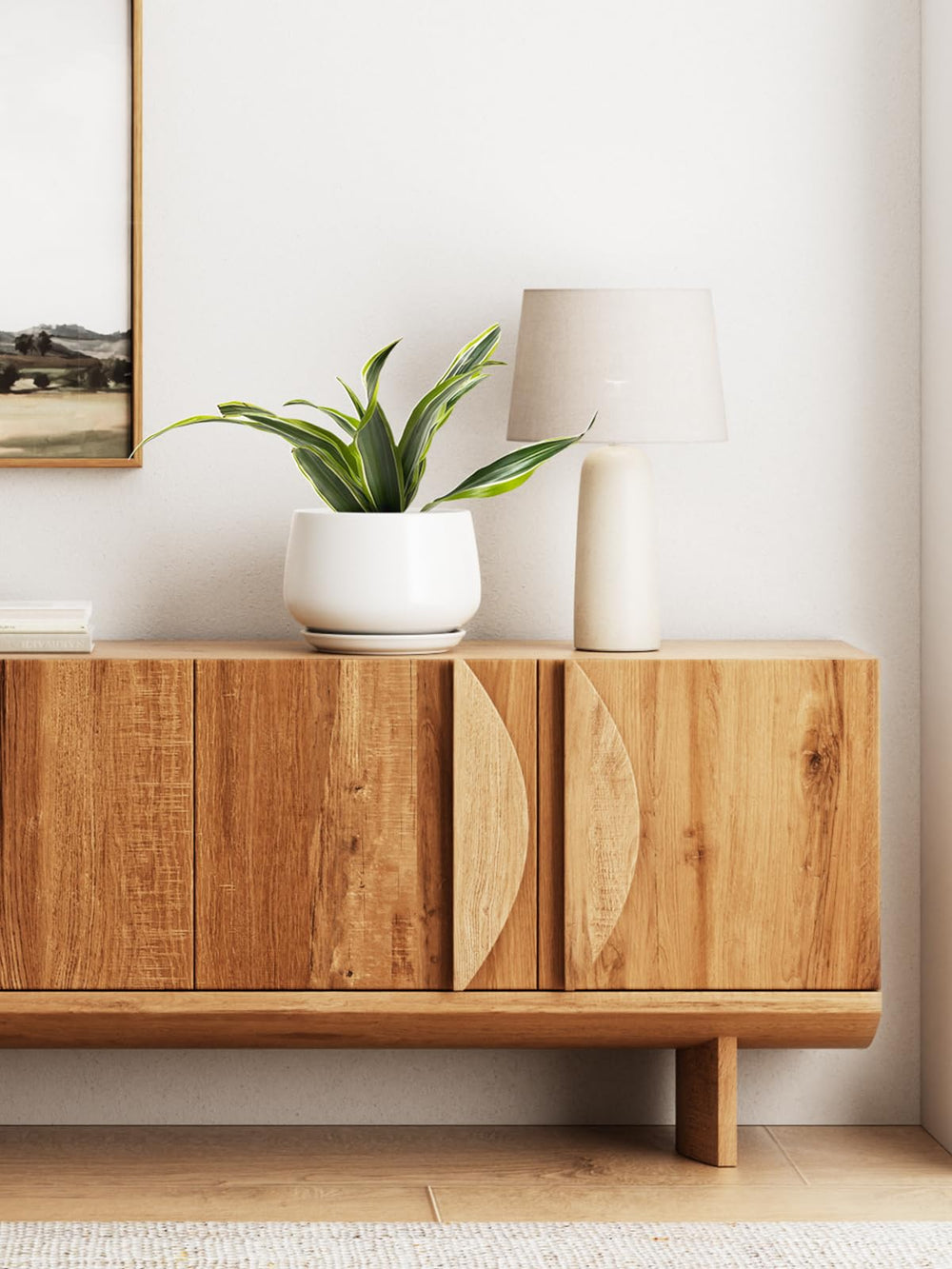 LE TAUCI planted with fiddle leaf fig demonstrating scale and decorative impact