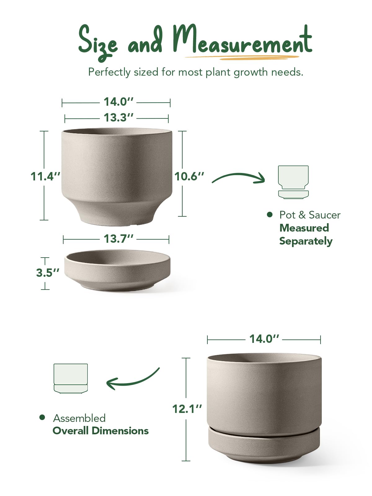 LE TAUCI saucer and drainage hole detail highlighting water management and floor protection