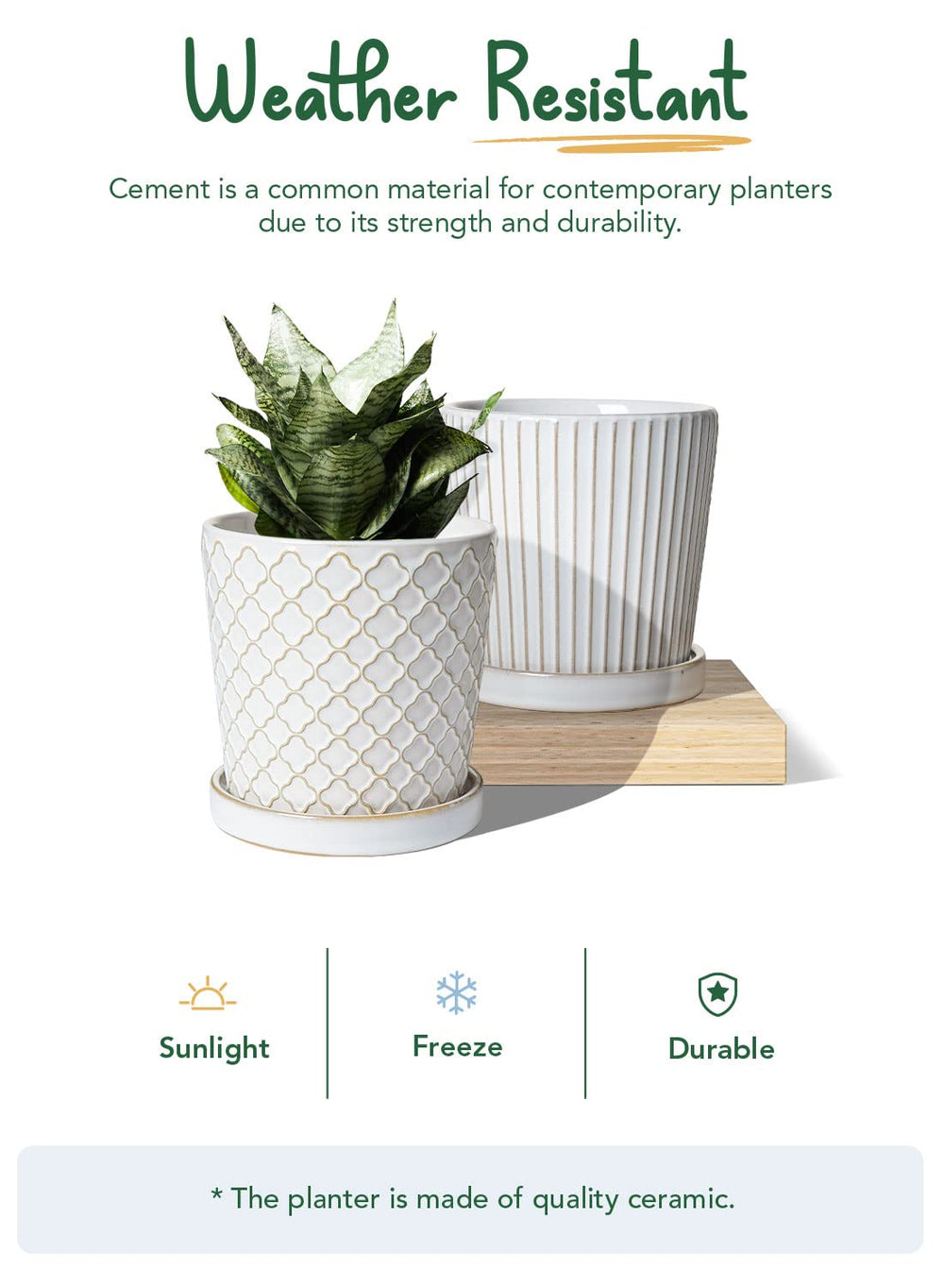 LE TAUCI saucer with drainage hole visible for furniture protection benefit