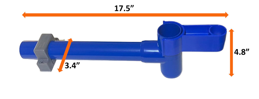 Leaf Bone next to a leaf rake handle showing size and compatibility benefits