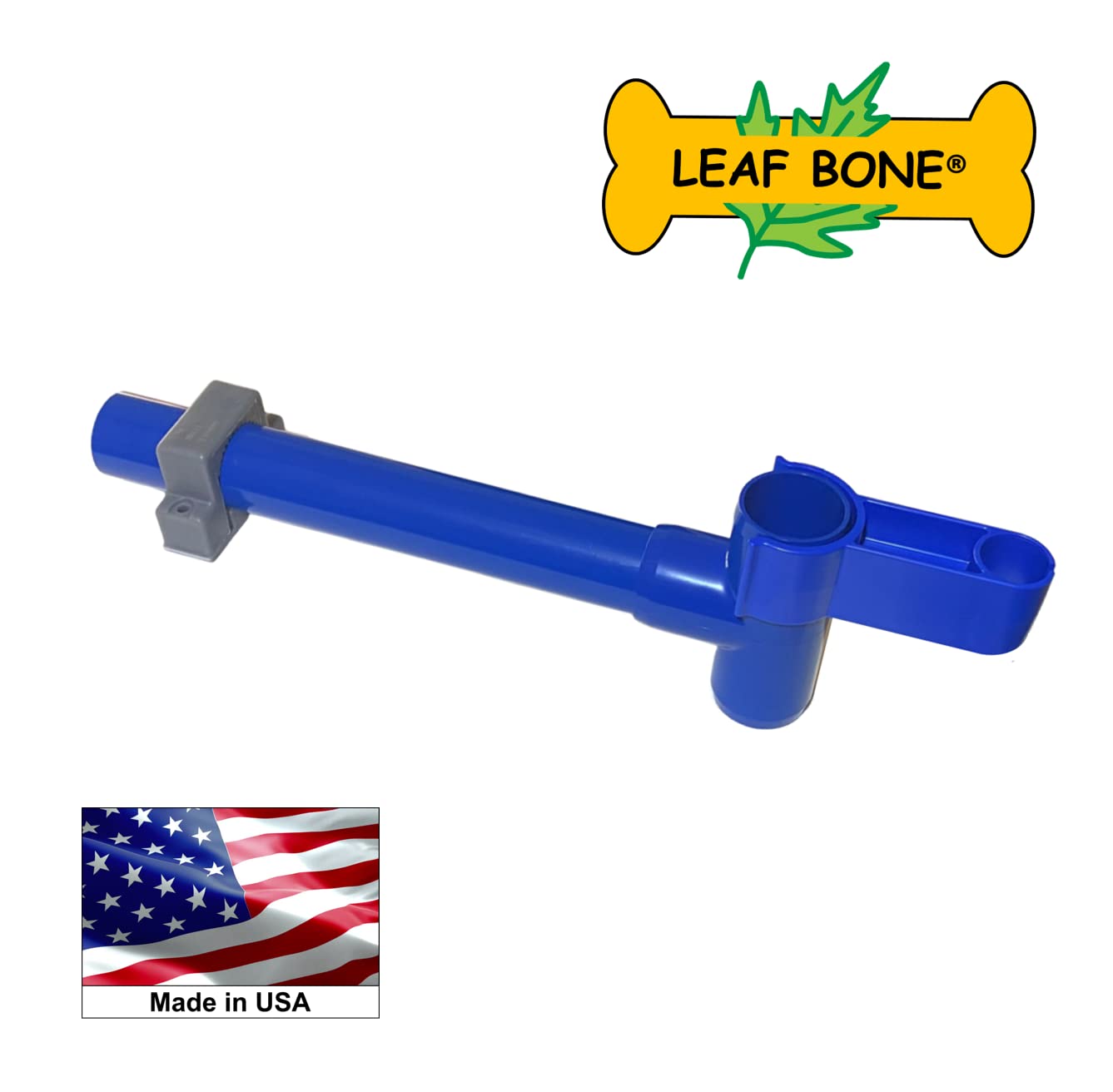 Leaf Bone holding a leaf net at waterline capturing floating leaves efficiently