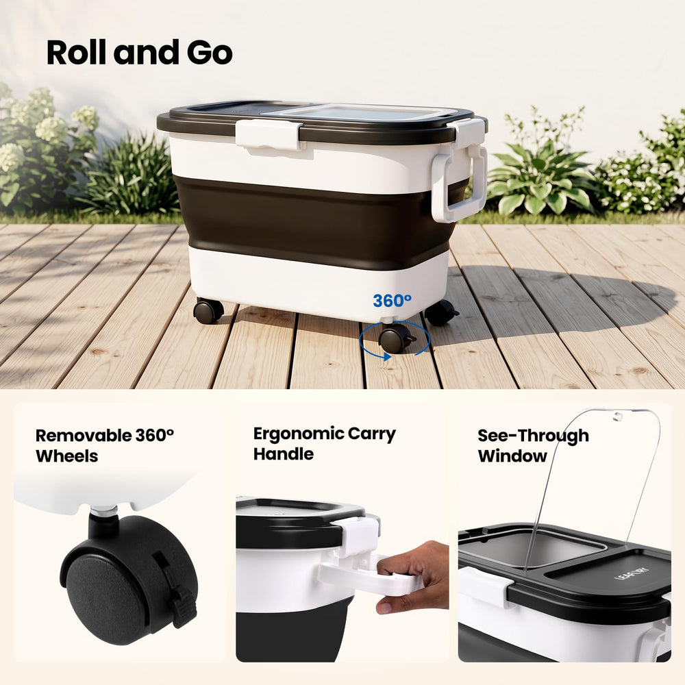 Leafory folded bin for compact storage saving space in the garage