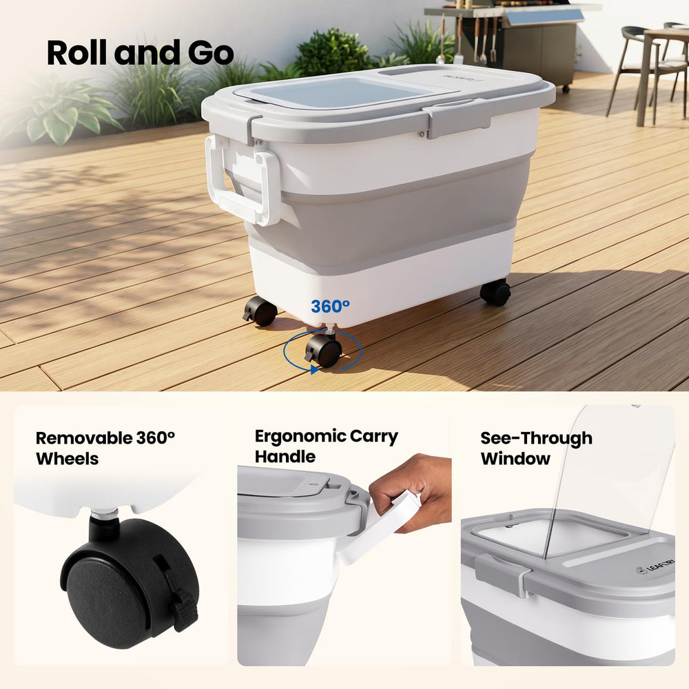 Leafory pellet scoop and cork stickers included for tidy portioning and labeling