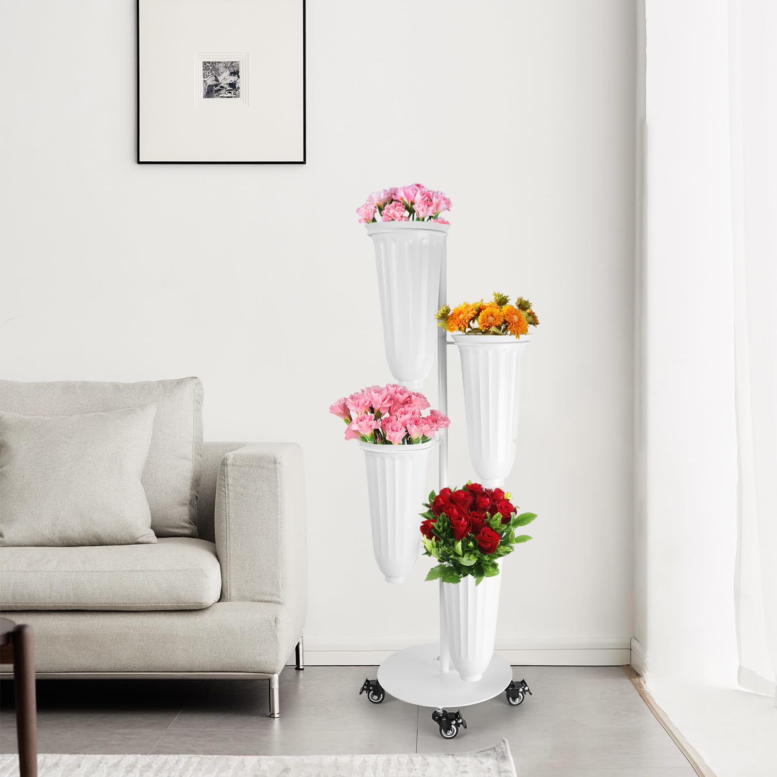 LEALIBAUSS side profile showing hanging buckets and neat organized display