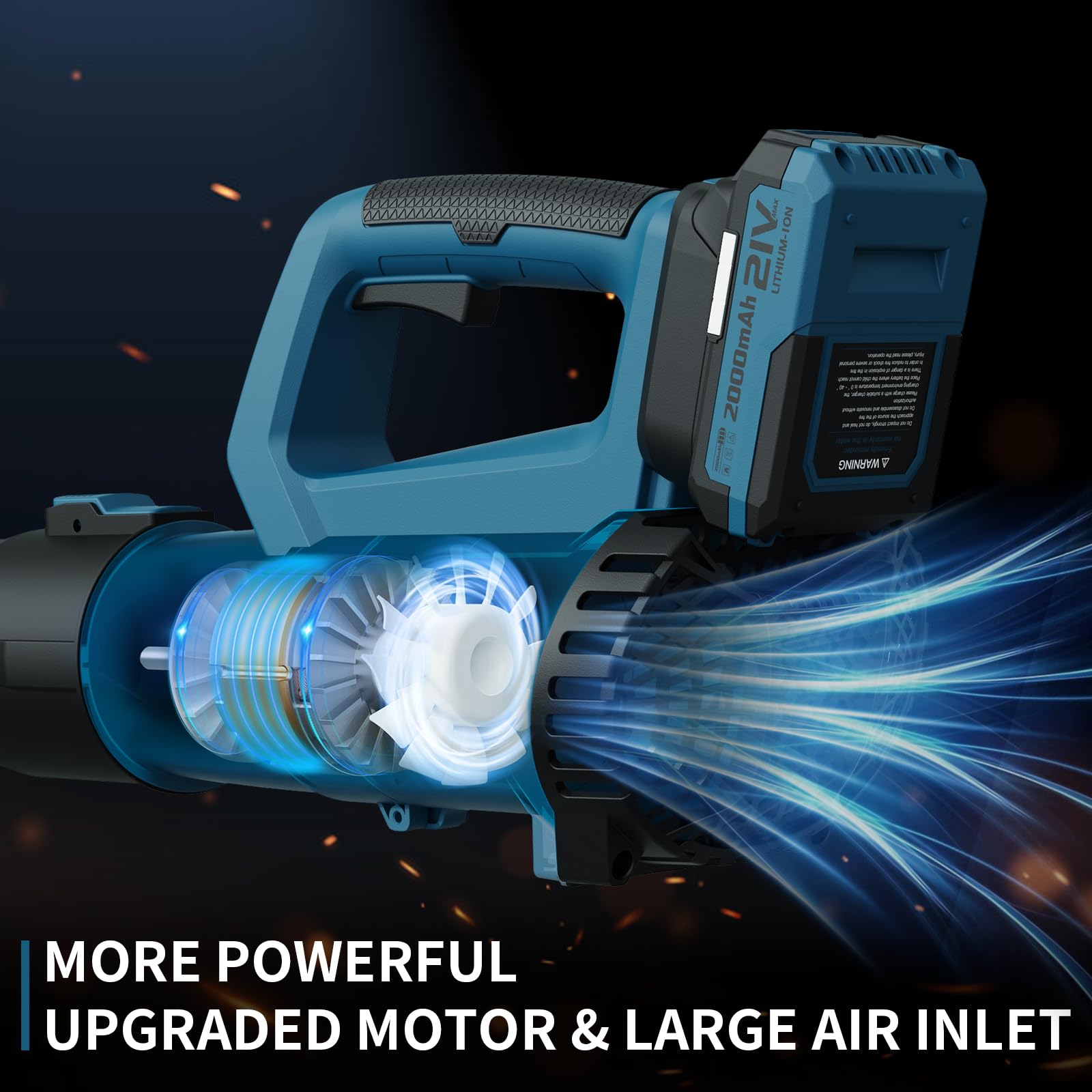LEAPUL close-up of motor and handle demonstrating ergonomic control and airflow tech