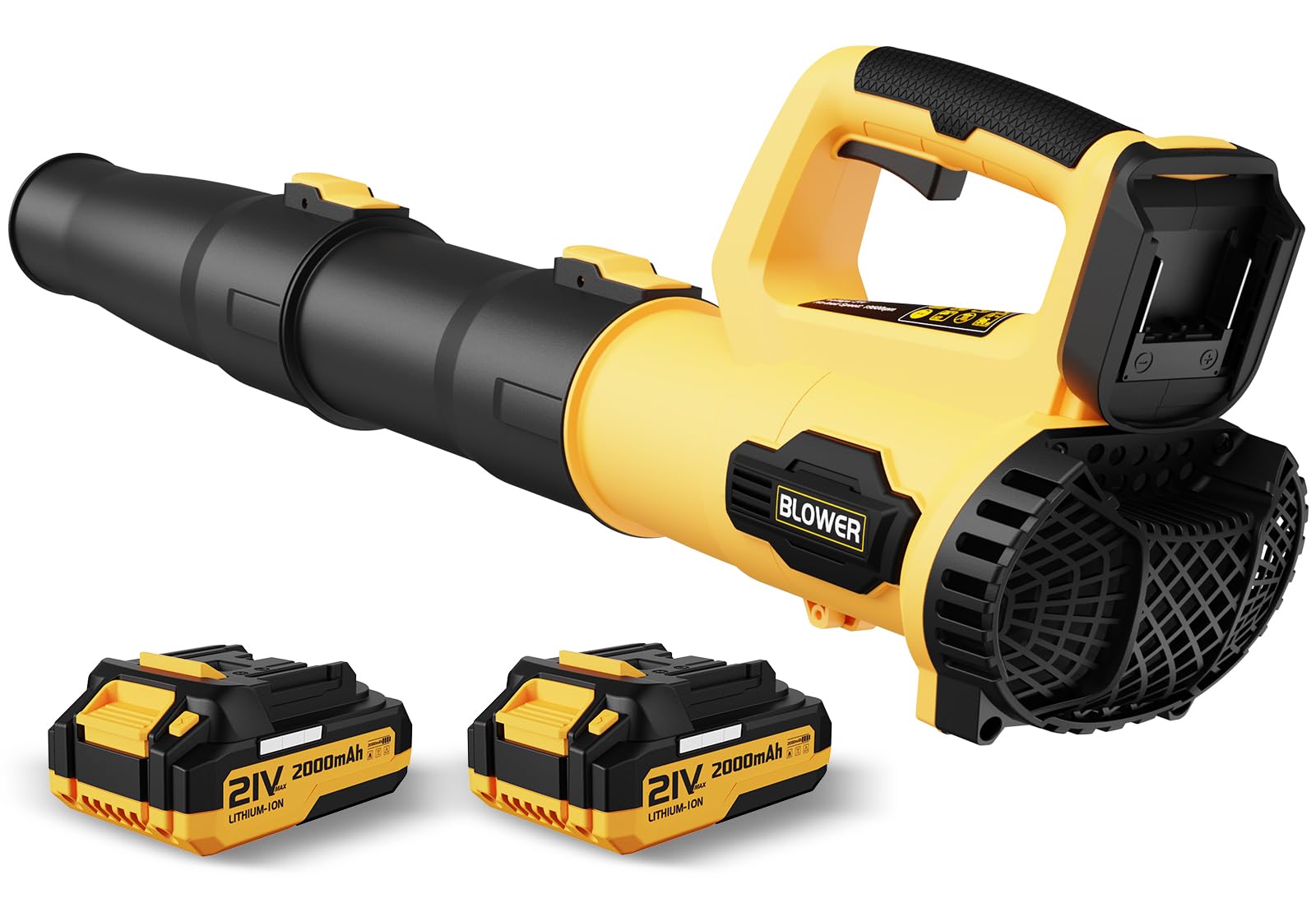 LEAPUL front view bright yellow shows compact blower and portability benefit