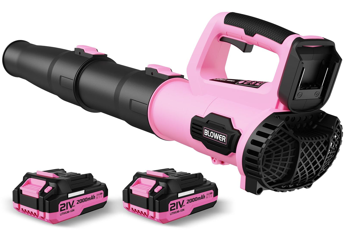 LEAPUL front view light pink blower showing compact design and easy grip benefit