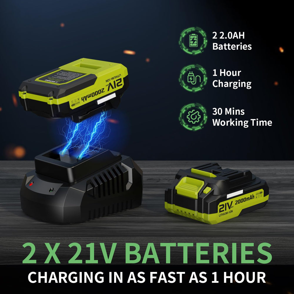 LEAPUL with two batteries and fast charger showing longer runtime advantage