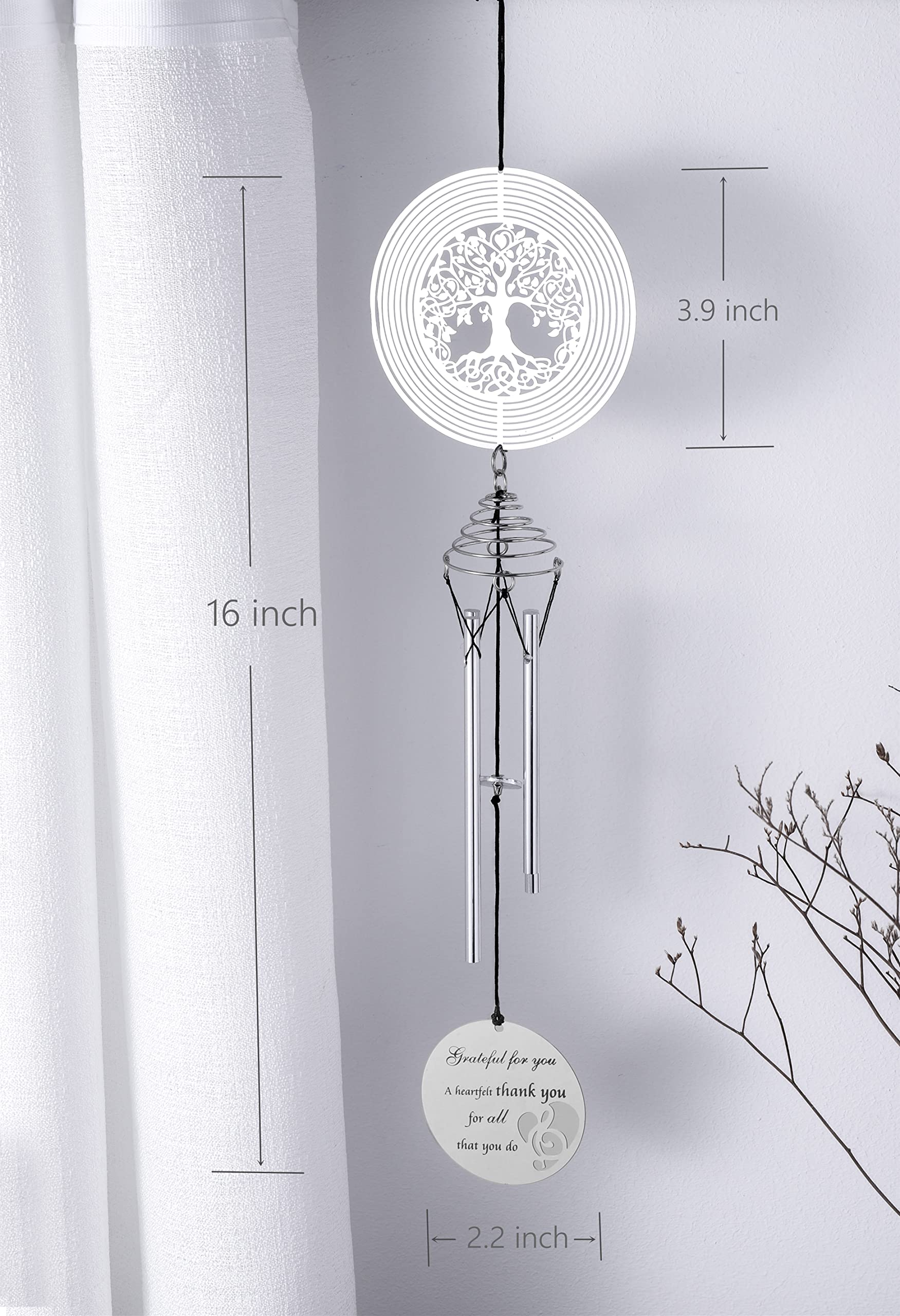 LEAVORES wind chime hung in garden adding decorative outdoor ambiance