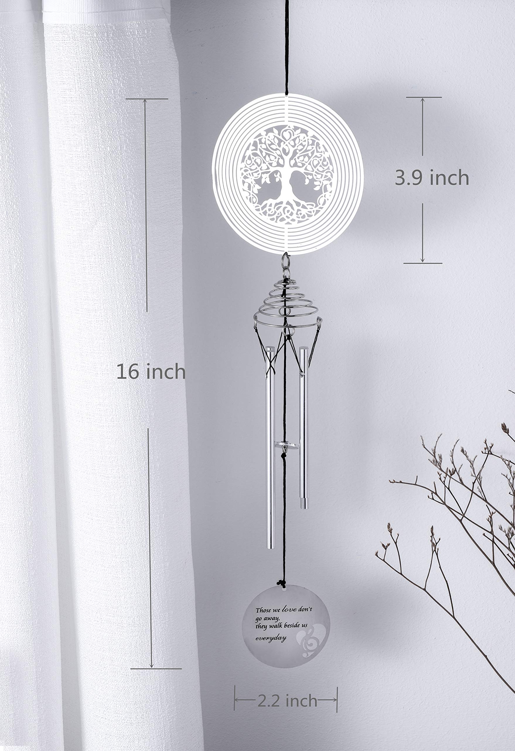 LEAVORES silver steel chime tubes emphasizing durable tone and weather resistance