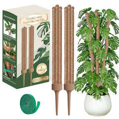 LECAMEBOR front view showing 30in triple moss poles and compact base for sturdy support