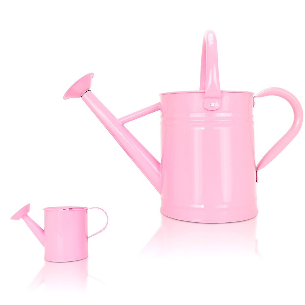 Lechloris front view pink watering can showing stylish design and portability benefit
