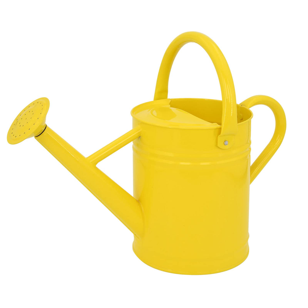 Lechloris front view yellow watering can showing durable finish and easy pour
