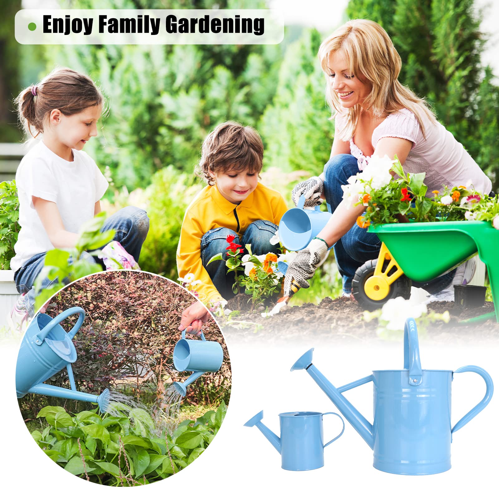 Lechloris child using included small can, encourages shared plant care