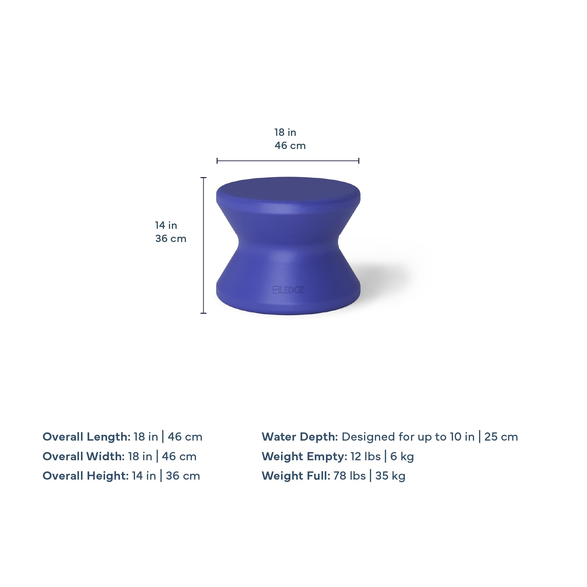Ledge Lounger label closeup showing material and UV rating, indicates long-lasting color