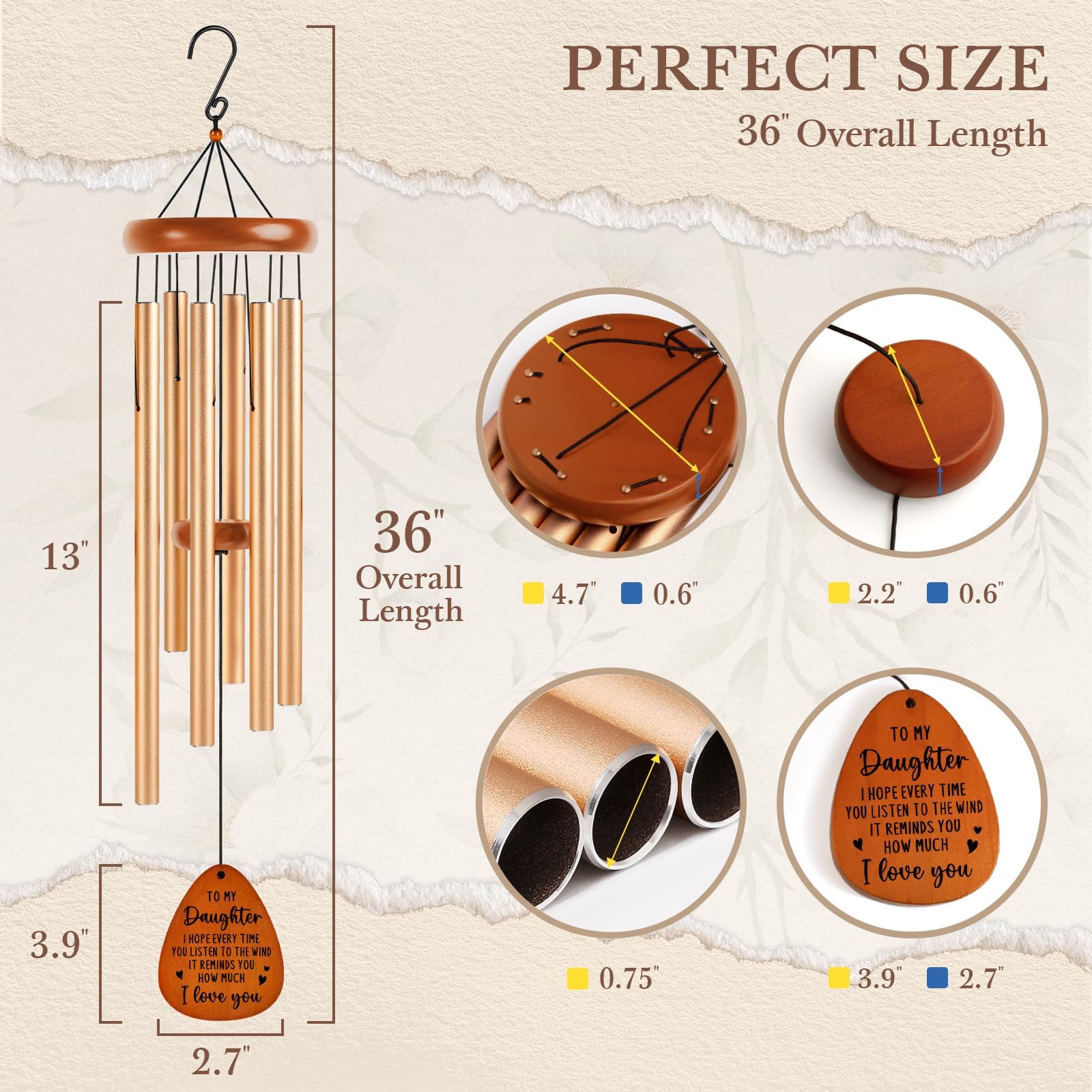 Leebbsin wind chime suspended on a porch adding decorative sound and charm
