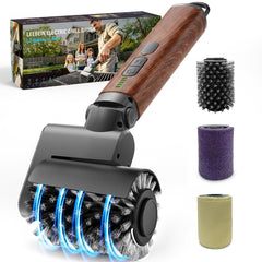 Leebein front view of cordless electric grill brush showing compact design and quick cleaning benefit